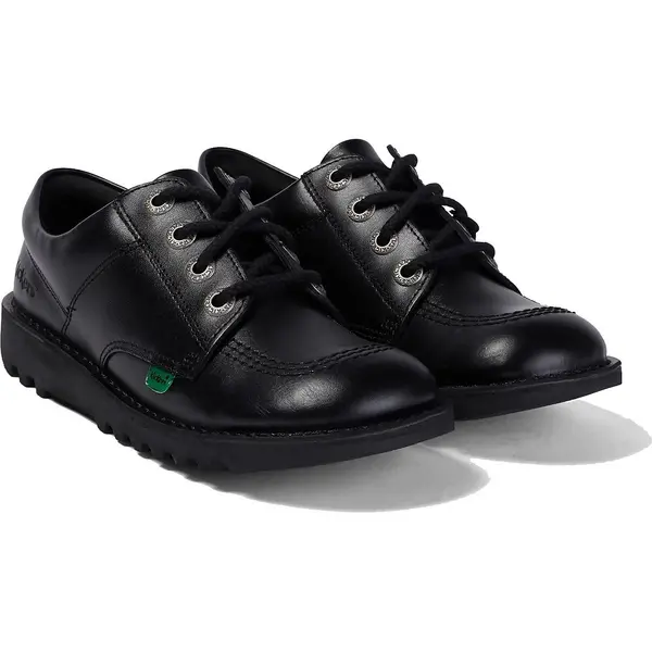 Image of Kickers Kids Kick Lo School Work Shoes - Black - UK 4 / EU 37 Black unisex ES3087BLK37