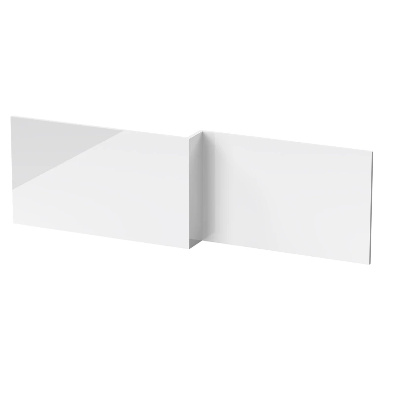 Image of Balterley 1800mm Waterproof Square Shower Bath Front Panel - Gloss White White Unisex