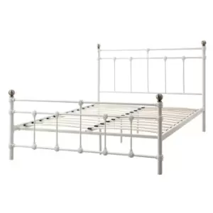 Image of Crazy Price Beds Trentham White Metal Double Bed