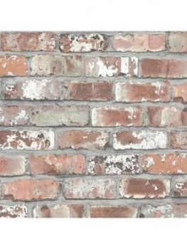 Image of Woodchip & Magnolia Real Red Brick Wallpaper