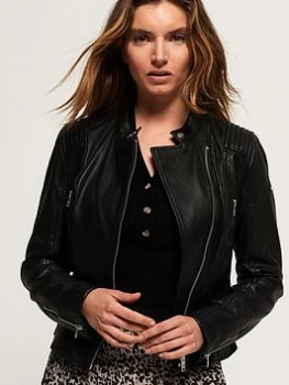 Image of Superdry Alexa Racer Jacket - Blackboard, Black, Size 6, Women