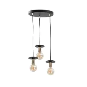 Image of Saturn Cluster Pendant Ceiling Light Black, 30cm, 3x E27