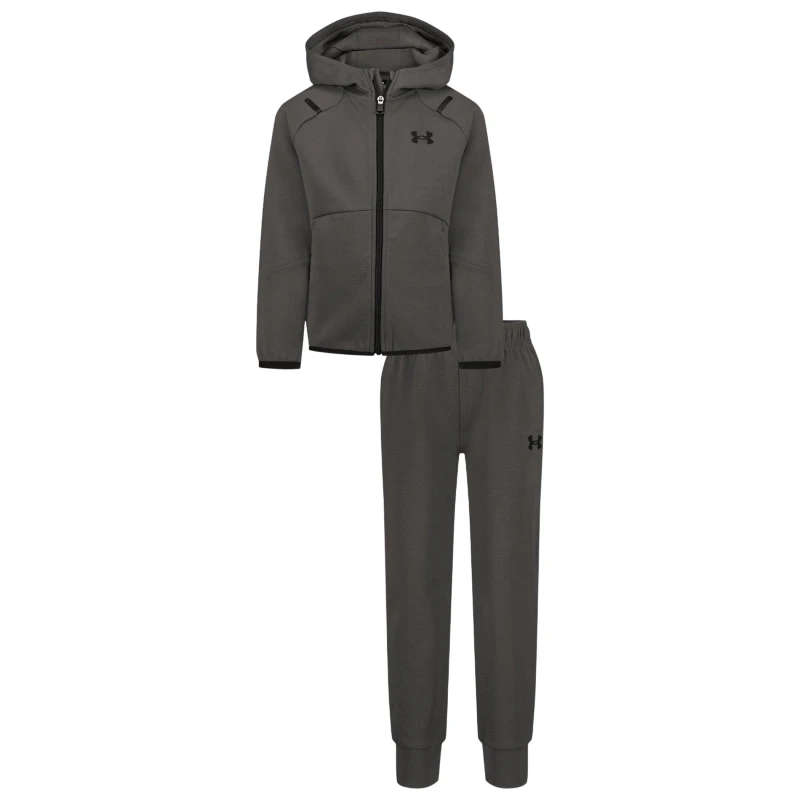 Image of Under Armour Two Piece Fleece Tracksuit Grey/Black male 3-4 Yrs