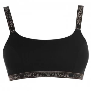 Image of Emporio Armani Metallic Bralette Black Size L Women