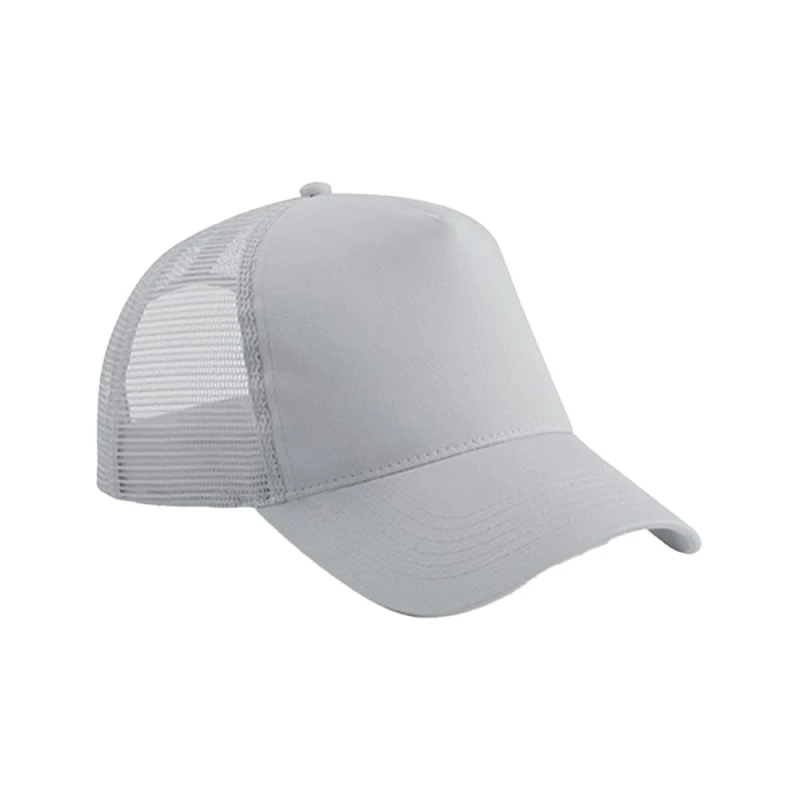 Image of Beechfield Snapback Trucker Cap in Light Grey Light Grey Unisex One Size