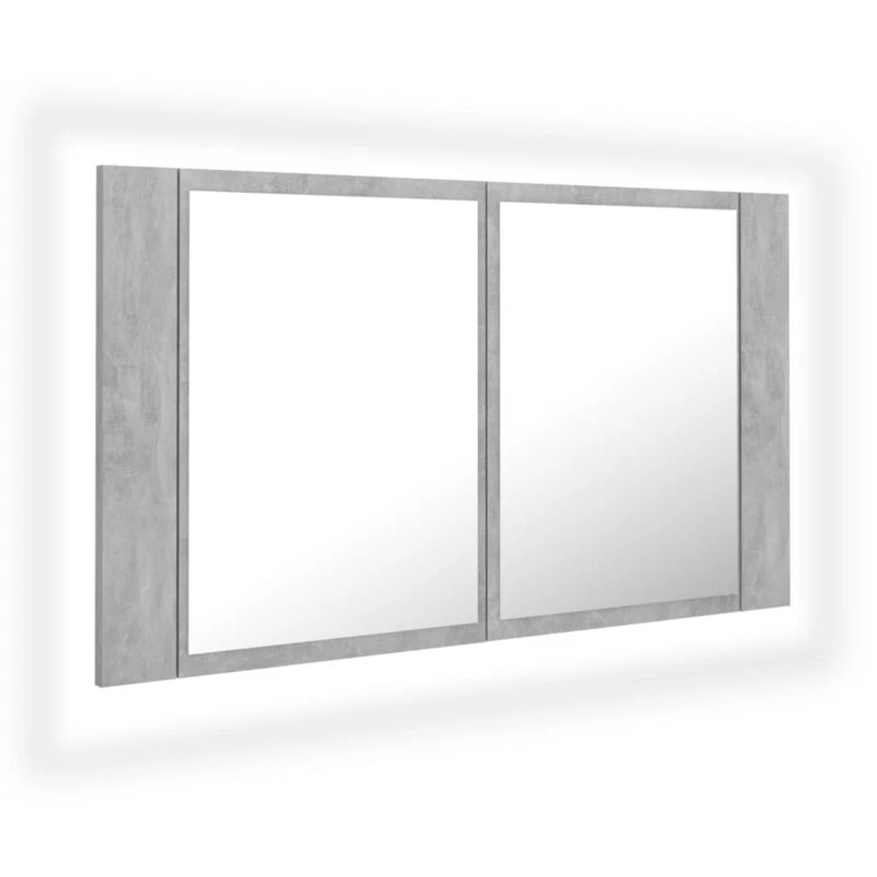 Image of VIDAXL LED Bathroom Mirror Cabinet Concrete Grey 80x12x45cm Acrylic Vidaxl 8720286221532