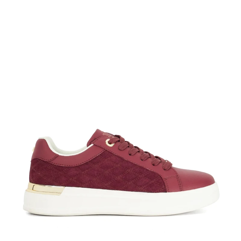 Image of Dune London Womens Elba Platform Trainers Burgundy Suede female 3 (36)
