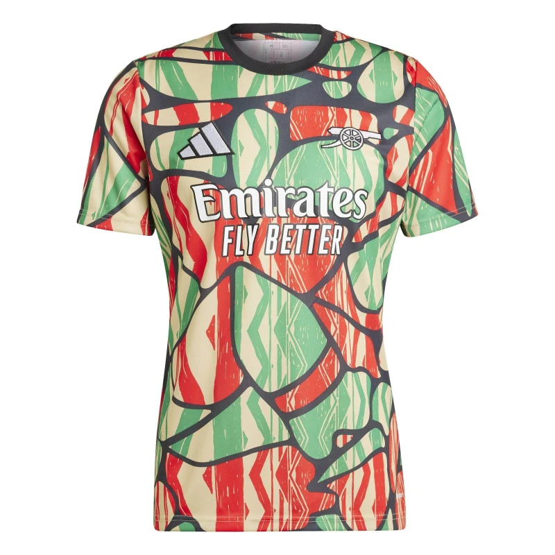 Image of adidas Arsenal Pre Match Shirt 2024 2025 Adults Licensed Short Sleeve T-Shirts S Red 36414108350