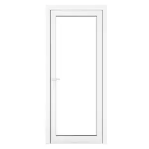 Image of Crystal uPVC Clear Single Door Full Glass Right Hand Open 920mm x 2090mm Clear Glazing - White