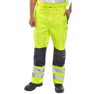 Image of B Seen Contrast Trousers Hi Vis Waterproof M Saturn Yellow Ref BD85SYM