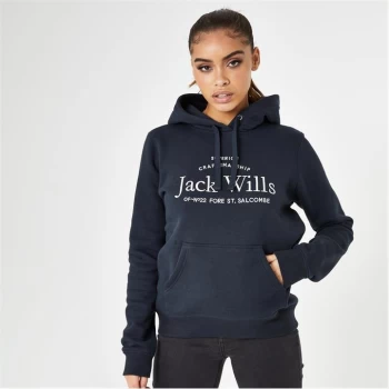 Image of Jack Wills Hunston Graphic Logo Hoodie - Navy/White