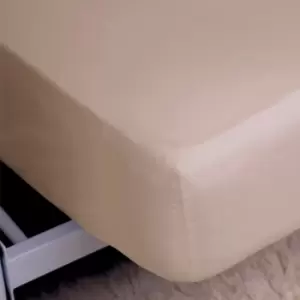 Image of 400 Thread Count Egyptian 100% Cotton Fitted Bed Sheet Oyster, Oyster / Double / Deep Fit (38cm / 15")