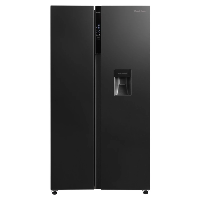 Image of Russell Hobbs RH90AFF201DI-WD American Fridge Freezer Black Steel unisex 439L