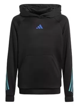 Image of adidas Junior Unisex Training Icons Hoodie - Black, Size 9-10 Years
