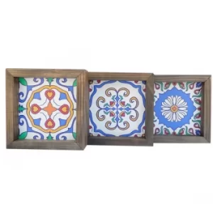 Image of UKZM057 Multicolor Decorative Framed MDF Painting (3 Pieces)
