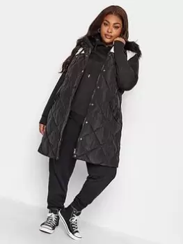 Image of Yours Midi Colourblock Gilet, Black, Size 20, Women