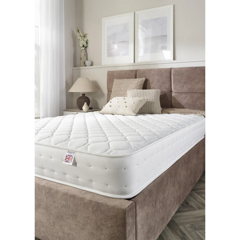 Image of Aspire Quad Layer Pro Hybrid Mattress - White White Single