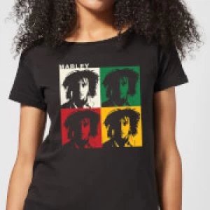 Image of Bob Marley Faces Womens T-Shirt - Black