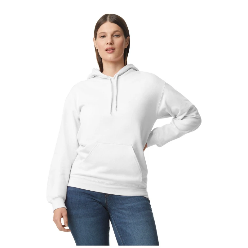 Image of Gildan Womens Softstyle Plain Fleece Midweight Hoodie in White Size: Small White Female S