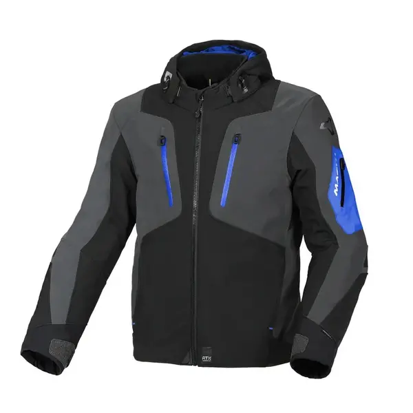 Image of Macna Angle Textile Waterproof Jacket Black Blue Size 2XL