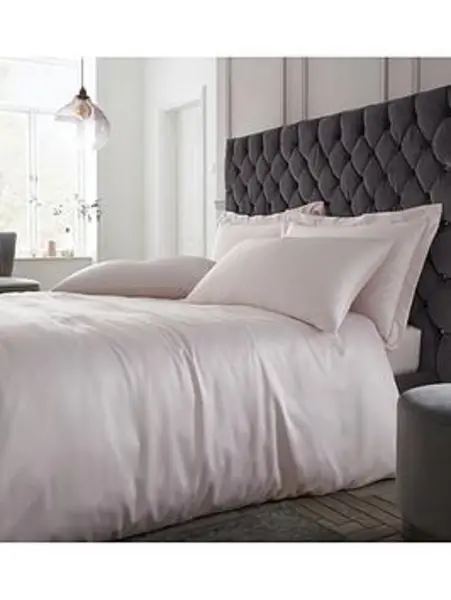 Image of Catherine Lansfield Silky Soft Satin Duvet Cover Set - Blush Pink Blush RF3RK Unisex Double,King,Single,Super King