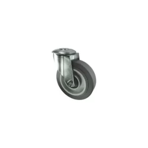 Image of Swivel Bolt Hole 100MM Grey Rubber Tyre