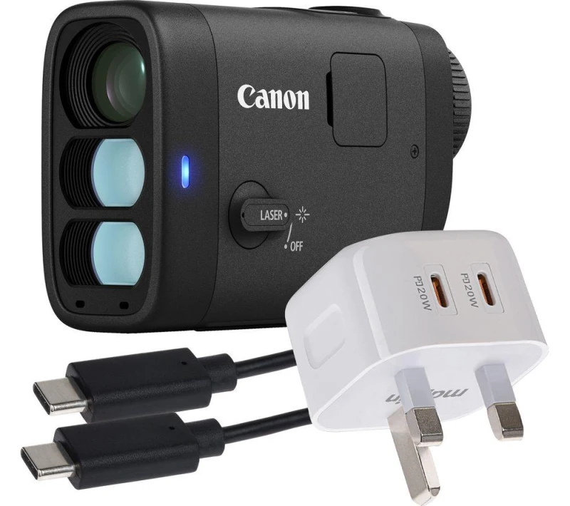Image of Canon Powershot Golf Laser Rangefinder with Charging Kit, Black 5055189044876
