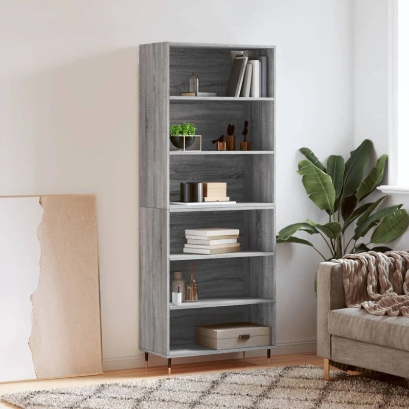Image of VIDAXL Highboard Grey Sonoma 69.5x32.5x180cm Engineered Wood Vidaxl 3189555