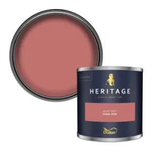 Image of Dulux Heritage Velvet Matt Coral Pink Matt Emulsion Paint 125ml