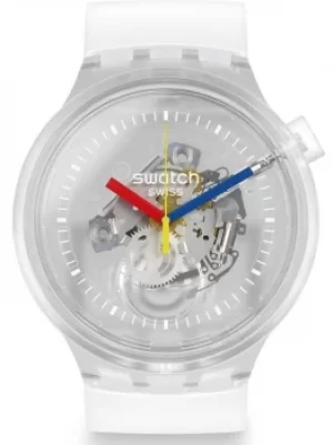 Image of Swatch Big Bold Jellyfish Clear Rubber Strap Watch S027E100