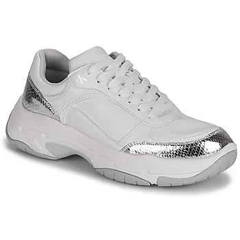 Image of Calvin Klein Jeans CHUNKY SOLE LACEUP PU-PYT PES womens Shoes Trainers in White,4,5,5.5,6.5,7.5,8