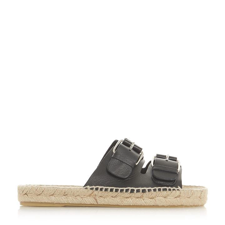 Image of Dune Black Leather 'Luso' Mule Slippers - 3