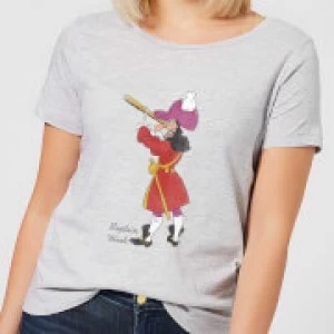 Image of Disney Peter Pan Captain Hook Classic Womens T-Shirt - Grey - M
