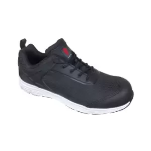 Image of Warrior Mens Lightweight Mesh Safety Trainers (7 UK) (Black)