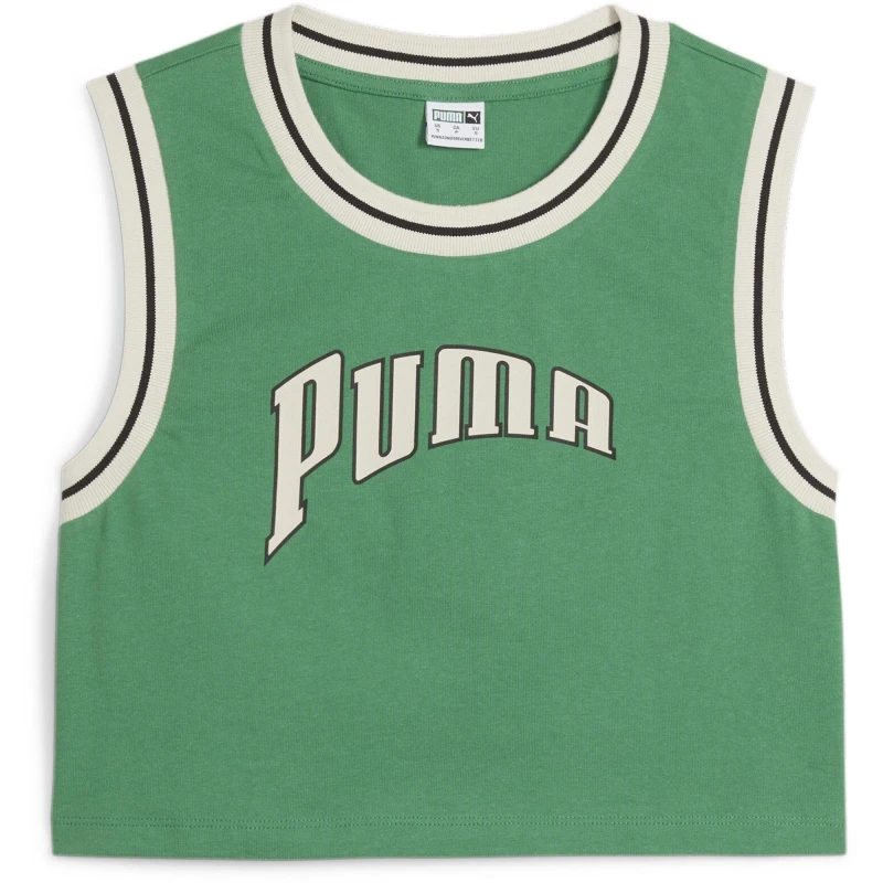 Image of Puma Team For The Fanbase Graphic Cr Crop Top Womens - Green Green 8