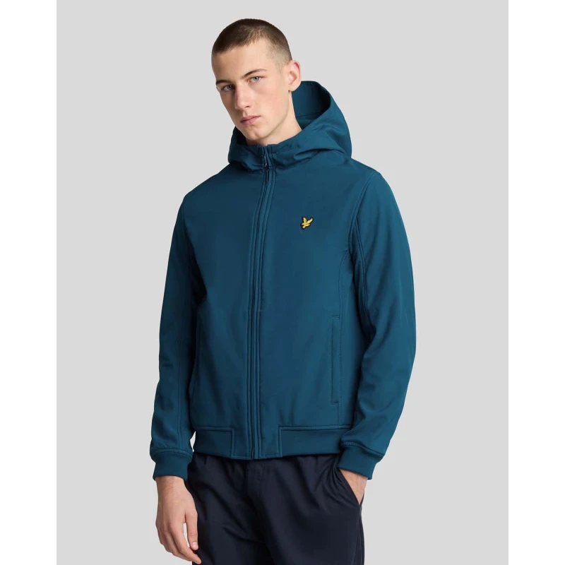 Image of Lyle and Scott Fleece Back Softshell Jacket Blue male XS