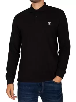 Image of Longsleeved Pique Slim Polo Shirt
