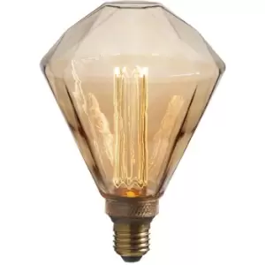 Image of Amber Tinted Facetted Glass E27 LED Lamp -2.5W Light Bulb 120 Lumens Warm White