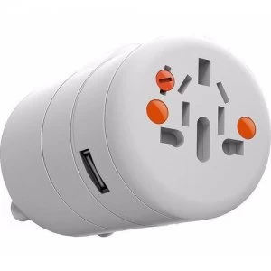 Image of Oneadaptr TWIST World Adaptor Plug Socket and 1x USB - White
