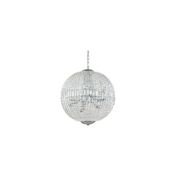 Image of Ideal Lux Lighting - Ideal Lux Luxor - 12 Light Large Ceiling Pendant Chrome with Crystals, G9