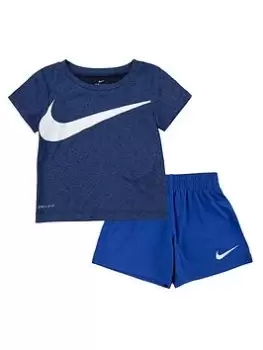 Image of Boys, Nike NIKE INFANT BOYS NK DF DROPSETS SHORT SET, Royal Blue, Size 12 Months