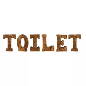 Image of Hand Carved Wooden Flower Letters Toilet