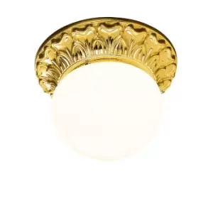 Image of Milady Glass Globe Ceiling Light 24 Carat Gold