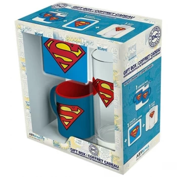 Image of Dc Comics - Glass 29cl + Coaster + Mini Mug Superman Gift Box