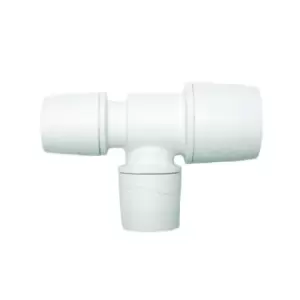 Image of Polypipe Polymax Branch And One End Reduced Tee White 22mm X 15mm X 15mm Pushfit Max1522