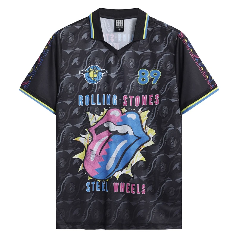 Image of Amplified Amplified Men Steel Wheels The Rolling Stones T-Shirt in Black Size: Small Black S Male 5063806408338