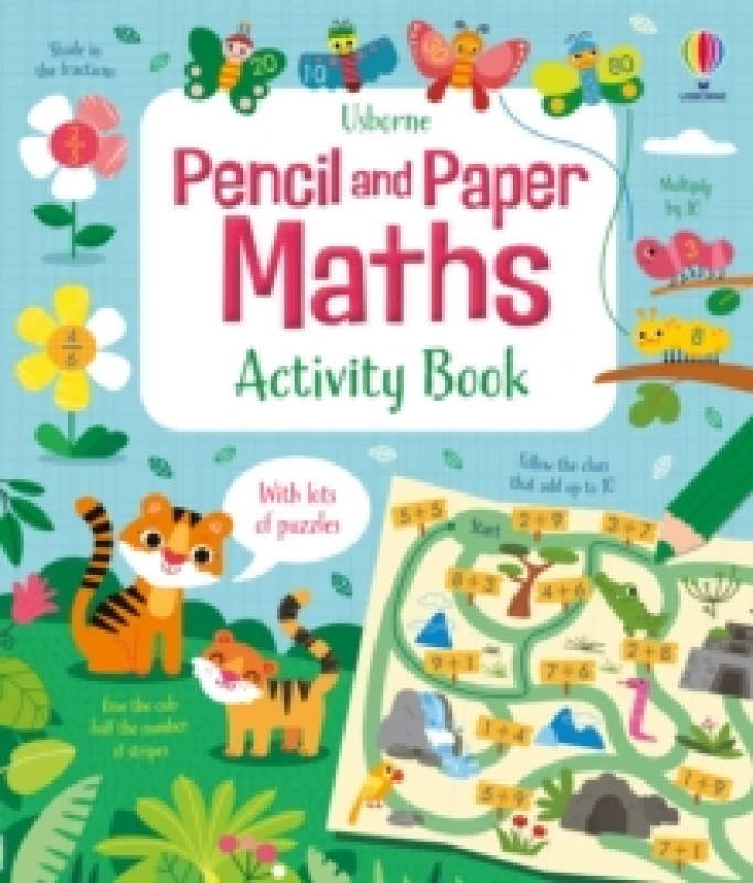 Image of Usborne Pencil and Paper Maths Book Multi unisex