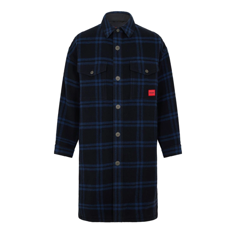 Image of Hugo Mens Micha2241 Overcoat Dark Blue male XS