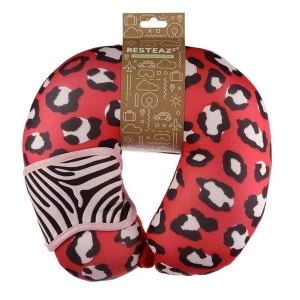 Image of Relaxeazzz Wild Life Animal Print Travel Pillow & Eye Mask Set