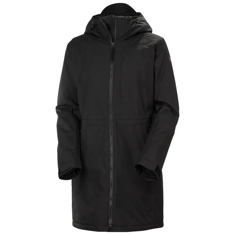 Image of Helly Hansen Womens long hooded waterproof jacket Helly Hansen Westport Ins Noir Female XS